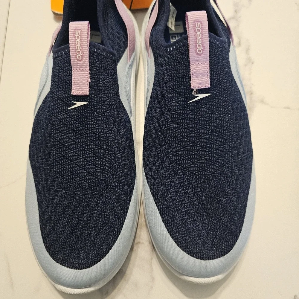 Speedo Aqua Sock Surfwalker Water Shoes Navy Pink Junior‎ Girls Size L 4-5 NWT